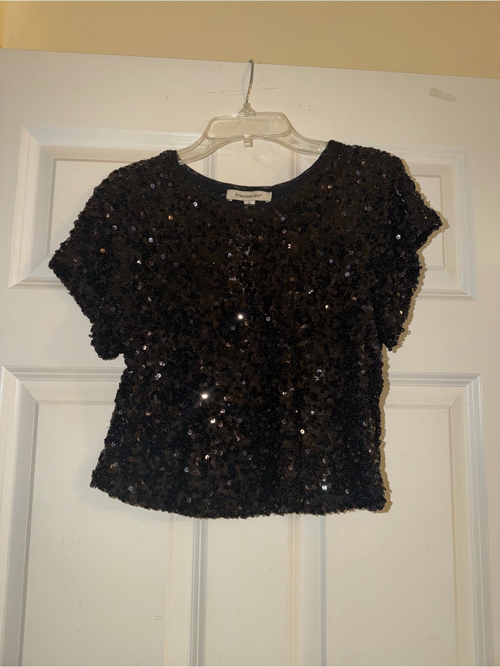 Black sequin top
